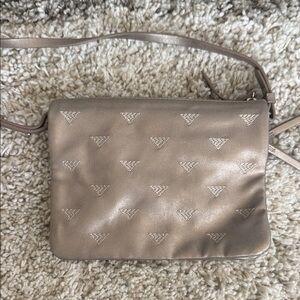 Stella & Dot Metallic Taupe Crossbody Bag